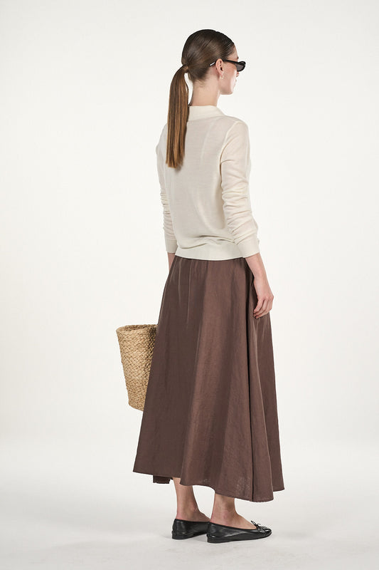 Melis Polo Blouse - Creme
