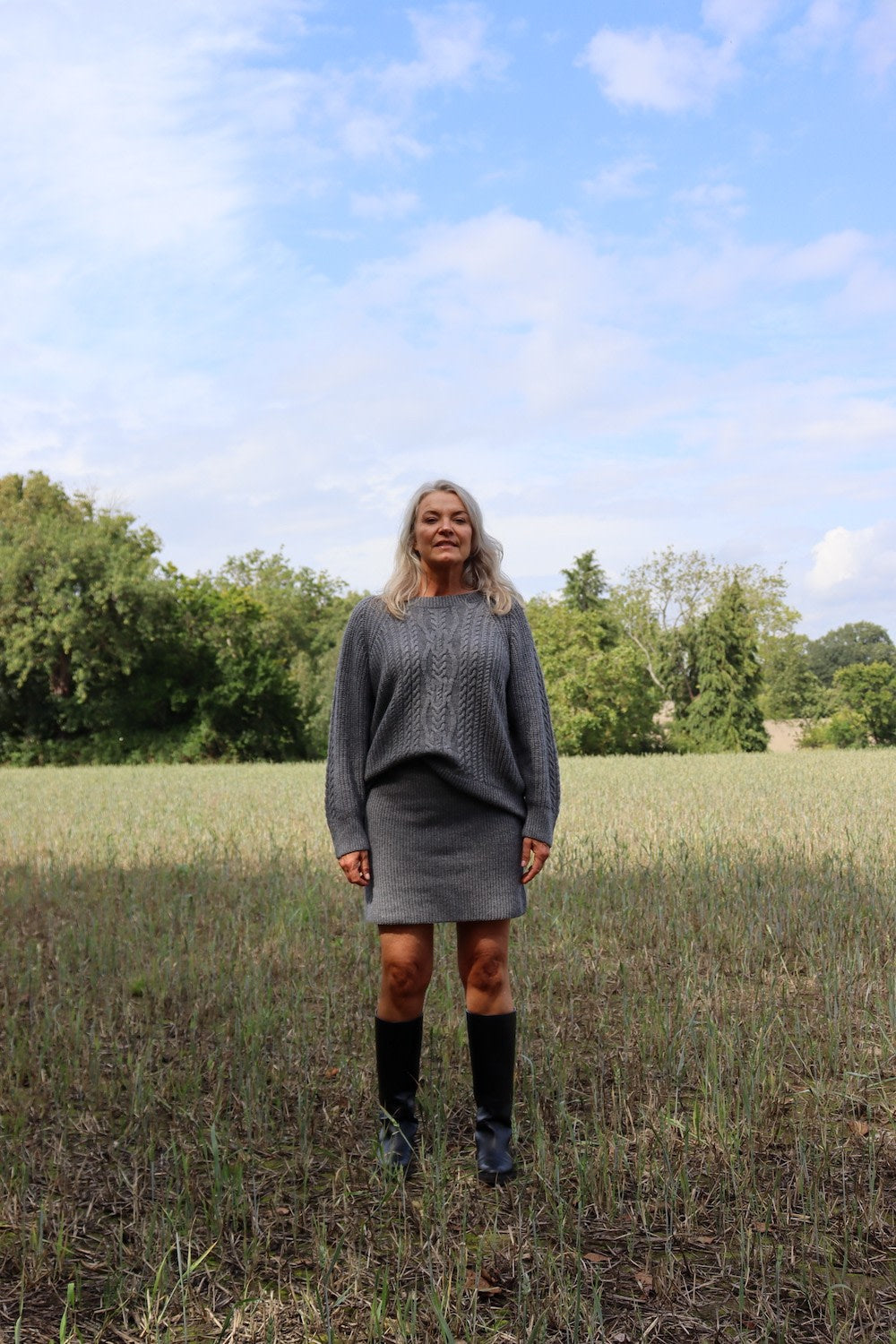 Dia Skirt - Dark Grey Melange