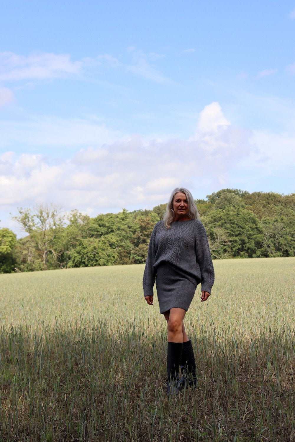 Dia Skirt - Dark Grey Melange