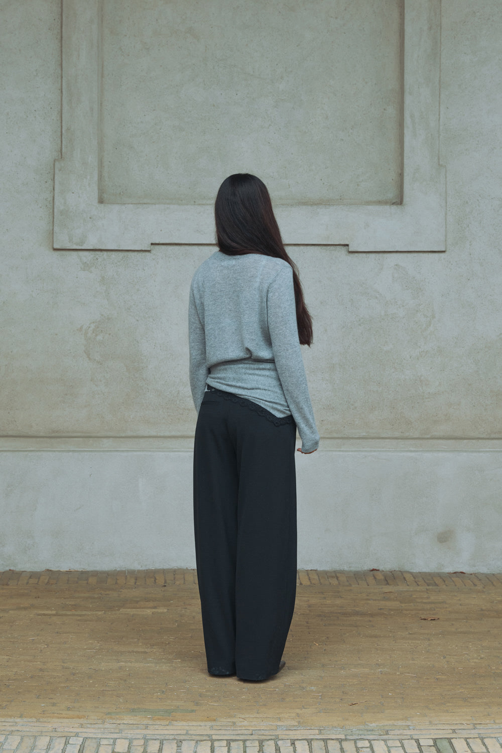 Lace Blouse - Grey Melange