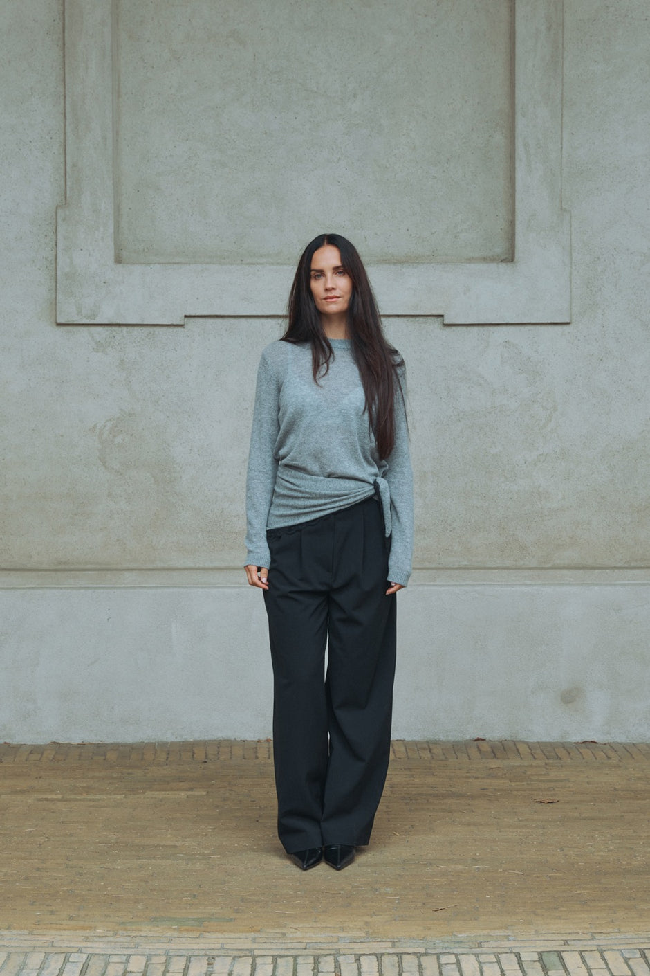 Lace Blouse - Grey Melange