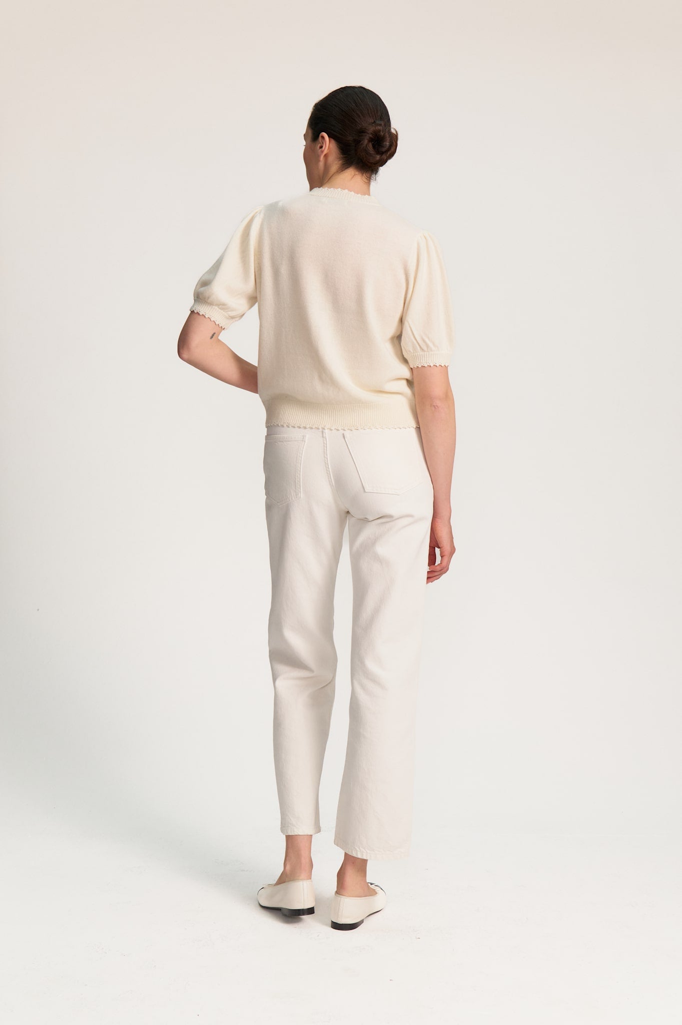 Rosie Short Sleeve Cardigan - Off White