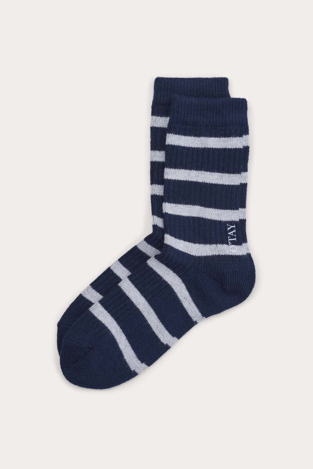 Striped Socks Blend - Navy/Off White