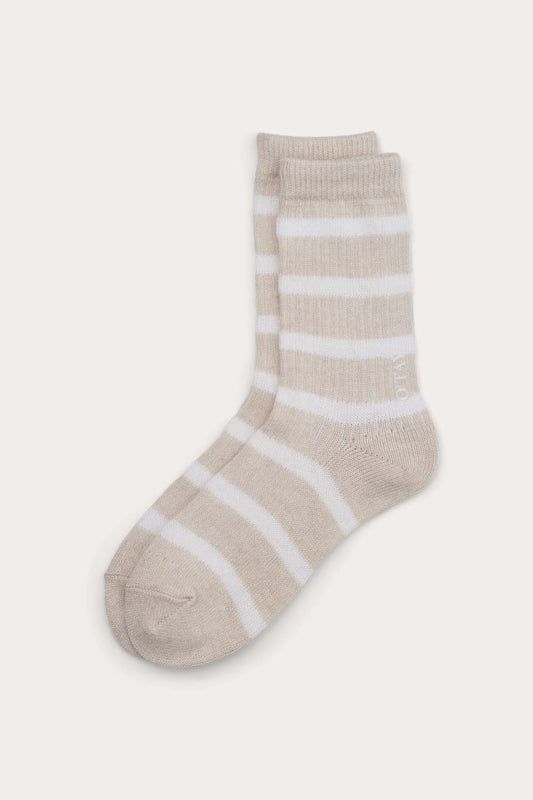 Striped Socks Blend - Sand/Off White