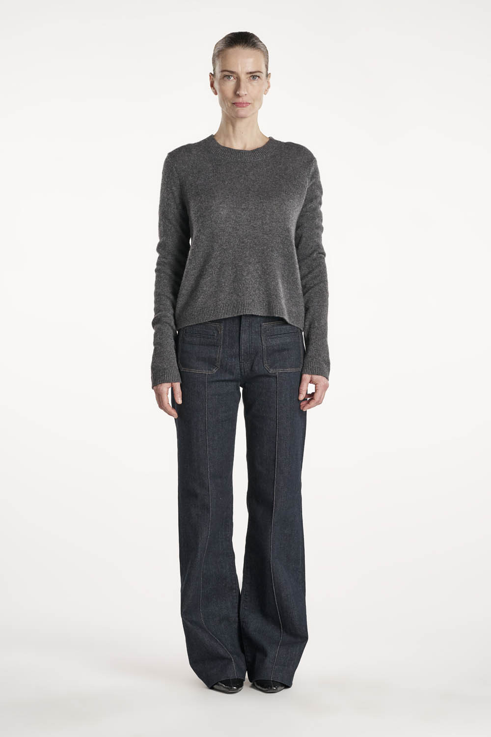 Lace Blouse - Dark Grey Melange