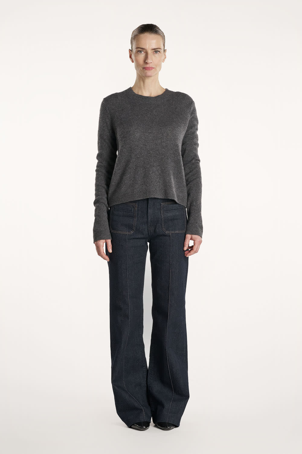 Lace Blouse - Dark Grey Melange