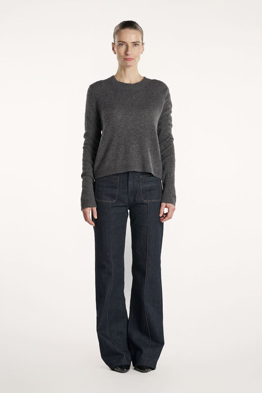 Lace Blouse - Dark Grey Melange