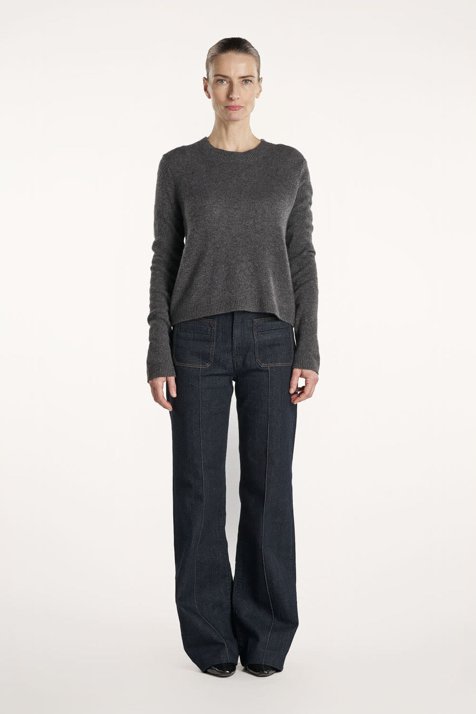 Lace Blouse - Dark Grey Melange