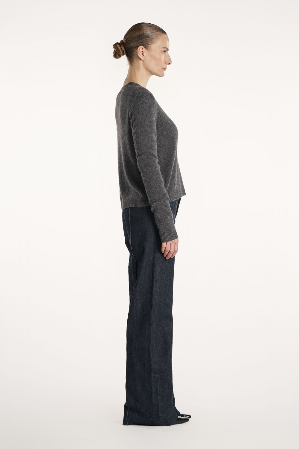 Lace Blouse - Dark Grey Melange