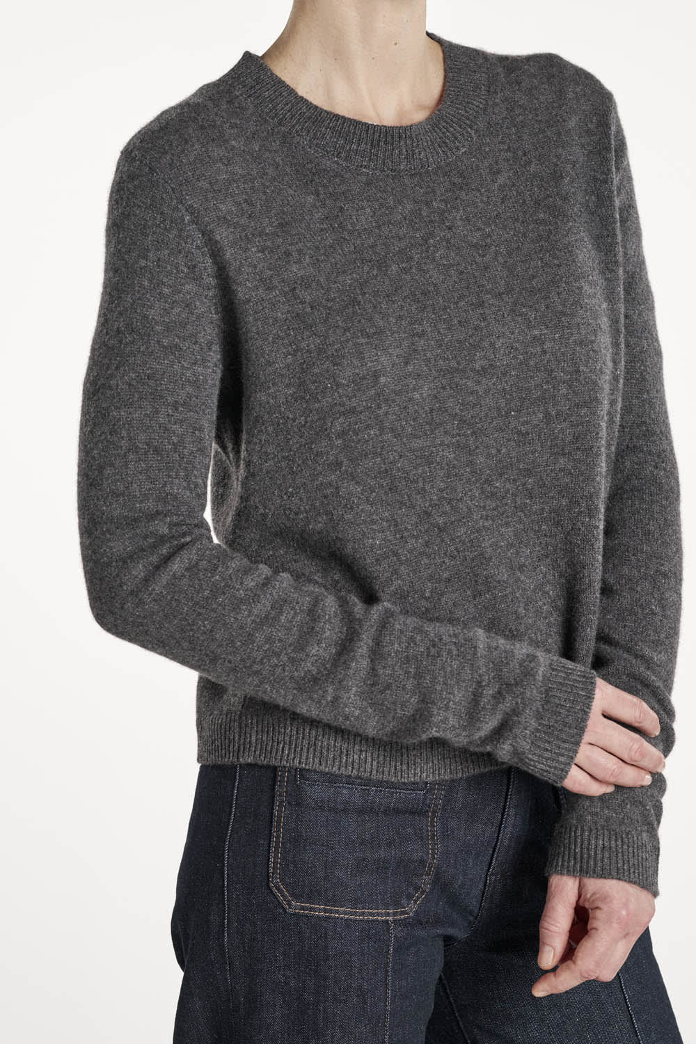 Lace Blouse - Dark Grey Melange