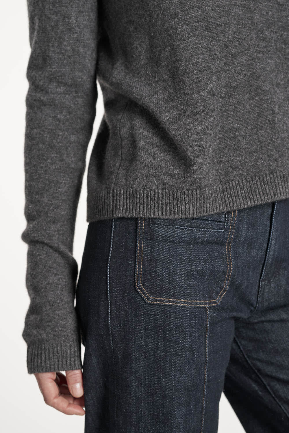 Lace Blouse - Dark Grey Melange