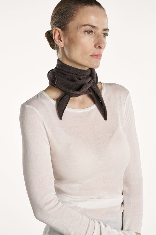 Nessa Scarf Pointelle - Dark Chocolate