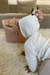 Little O'TAY Arden Hat w/Tie Pointelle Huer Off White