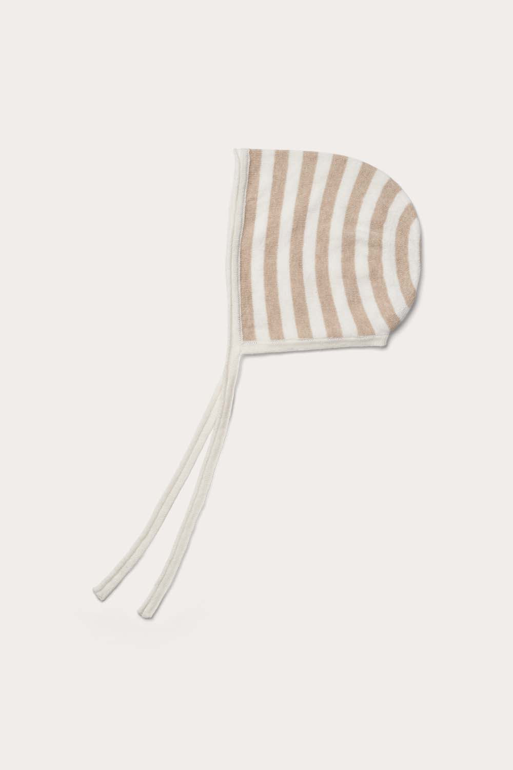 Little O'TAY Arden Hat w/Tie Stripe Huer Dark Oat/Off White
